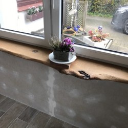 Kundenprojekt: Eichenbohle als Fensterbank!